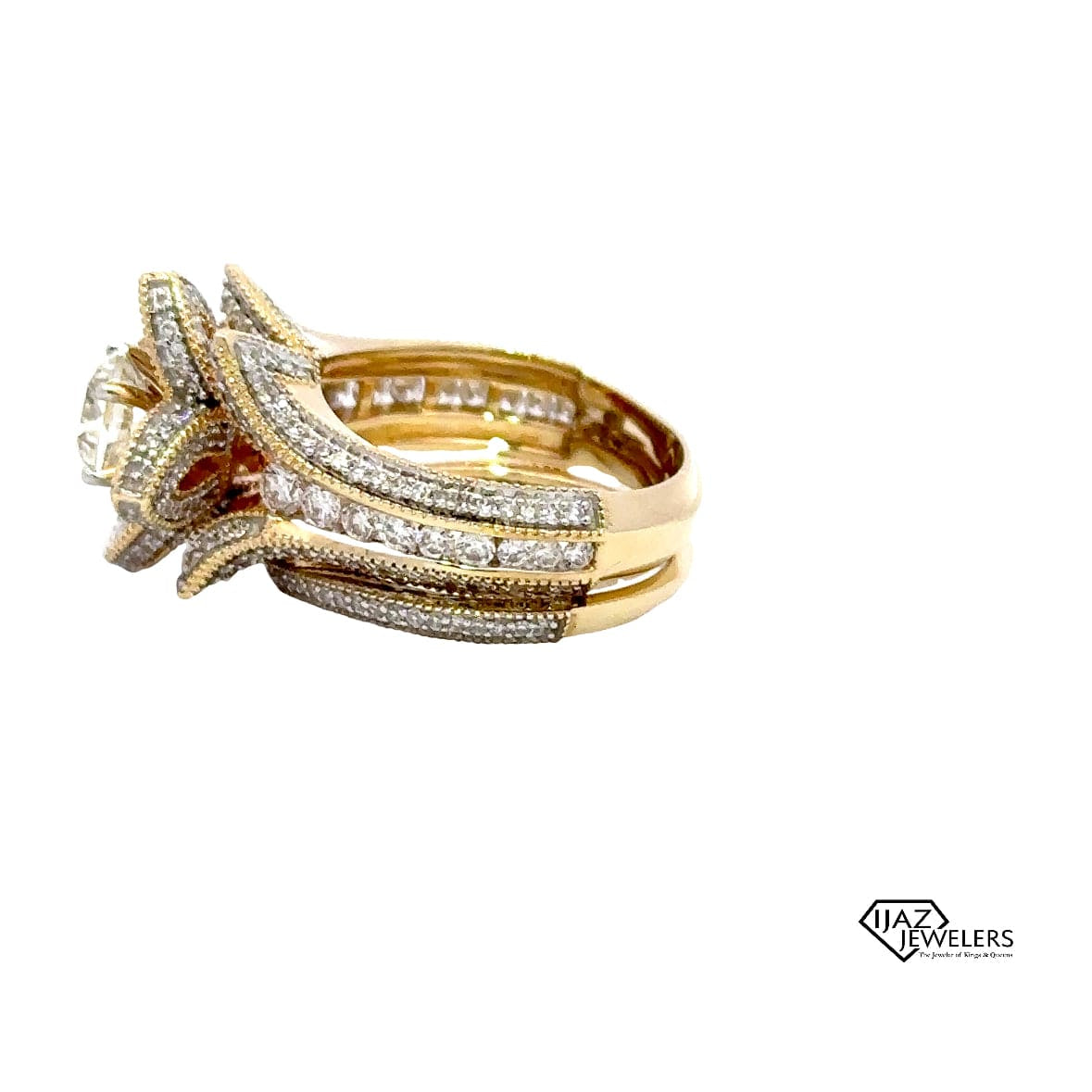 14K Gold Floral Brilliance Diamond Bridal Set Ijaz Jewelers