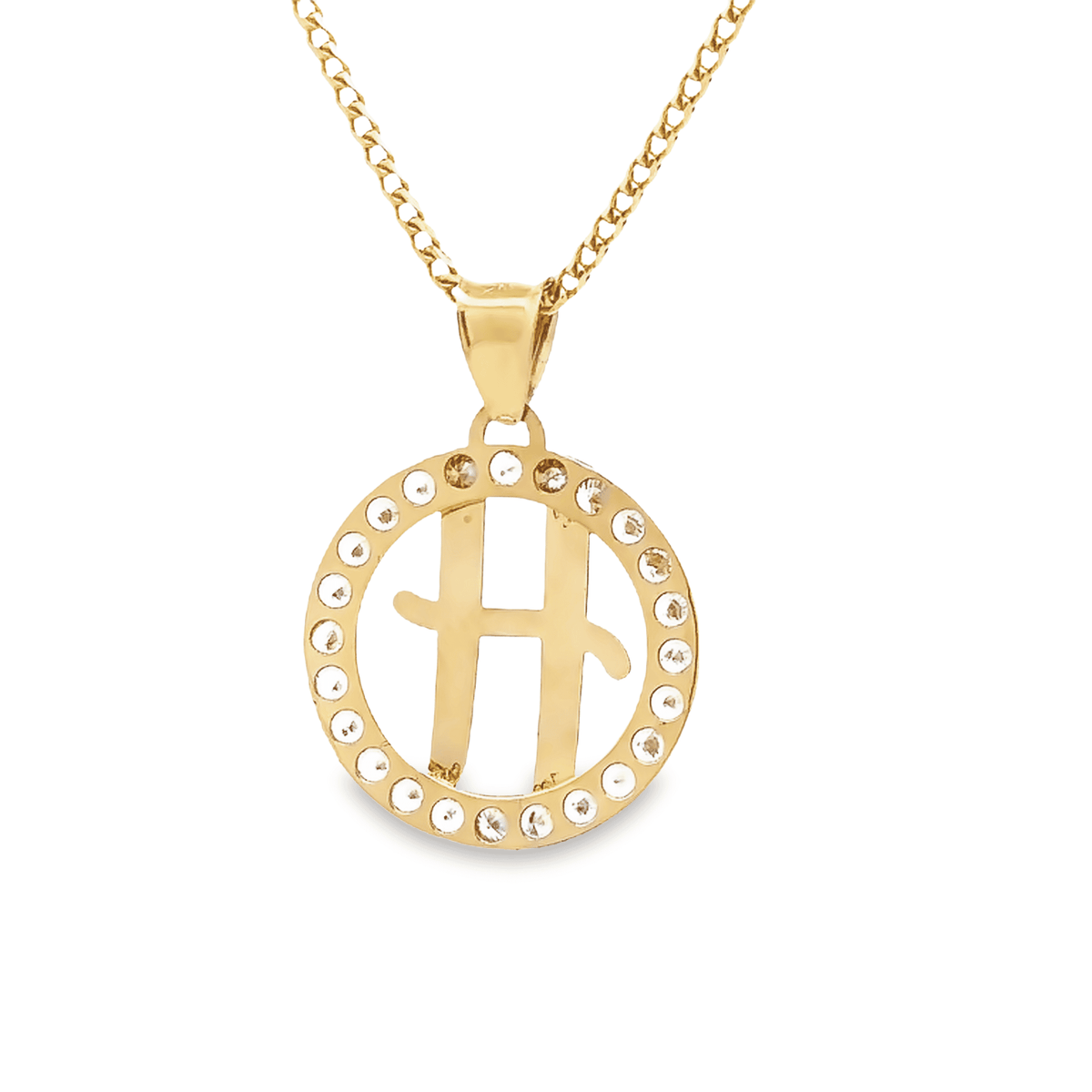 Personalized Initial Pendant Necklace In Solid 10k Rose Gold - A-Z Letter Charm - View #8