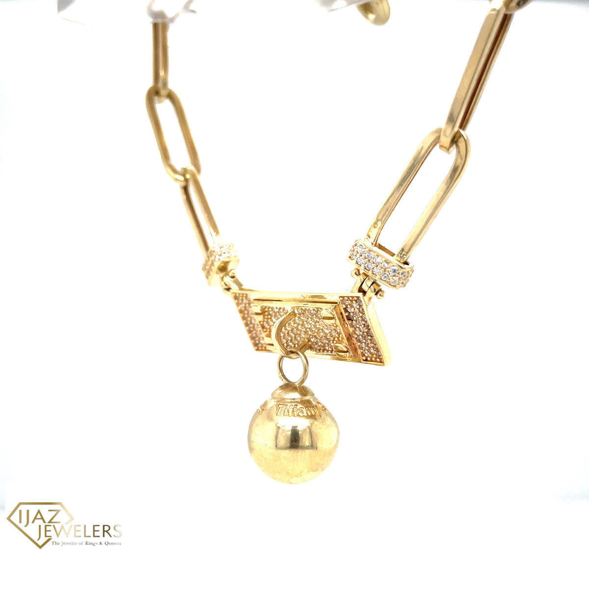 10K Yellow Gold Paper Clip Necklace Ijaz Jewelers