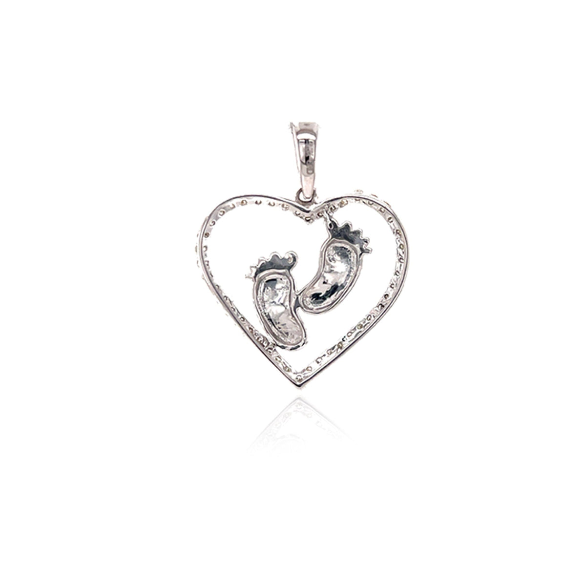 Diamond White Gold Baby Footprint Pendant Ijaz Jewelers
