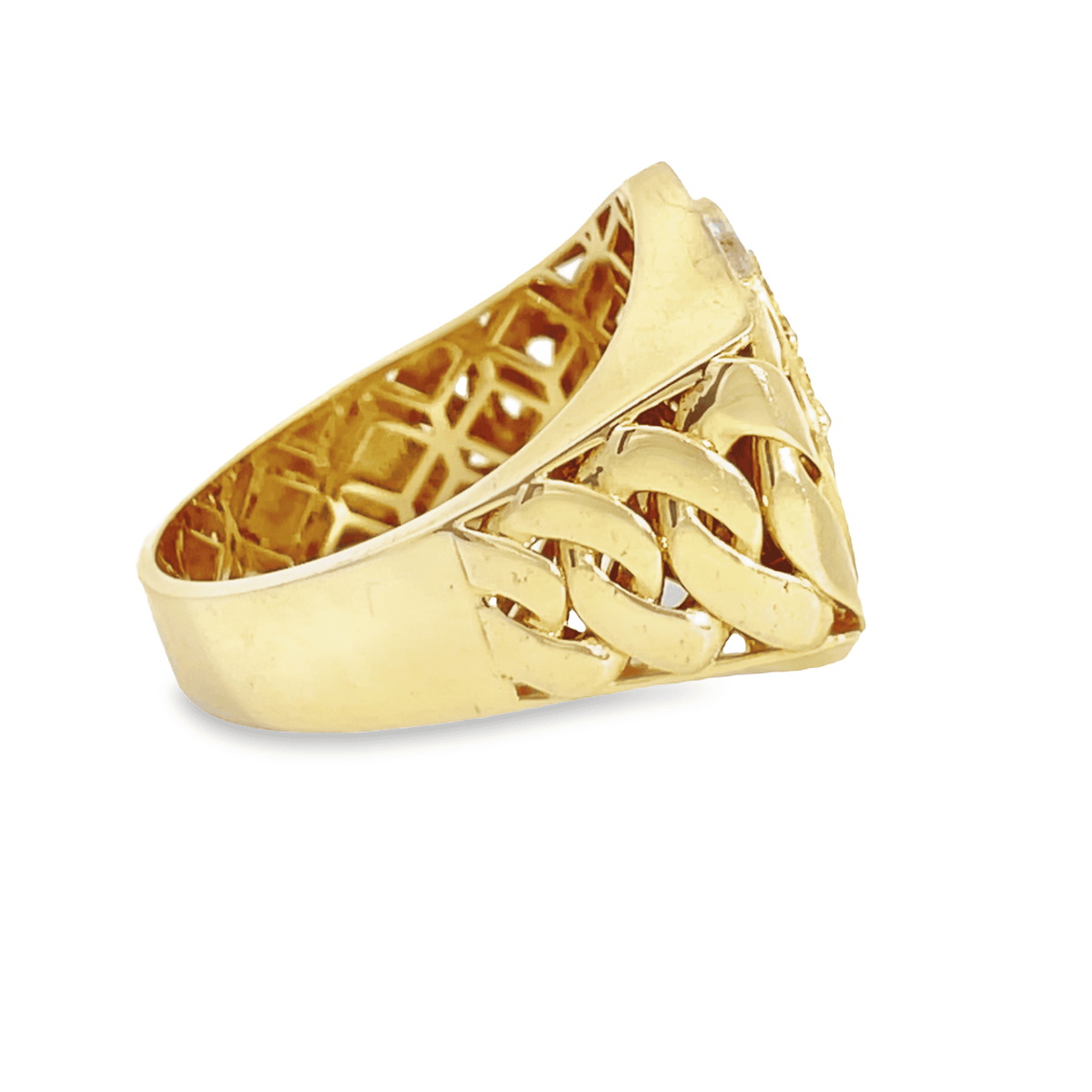 10k Gold Cz Anchor Ring Ijaz Jewelers