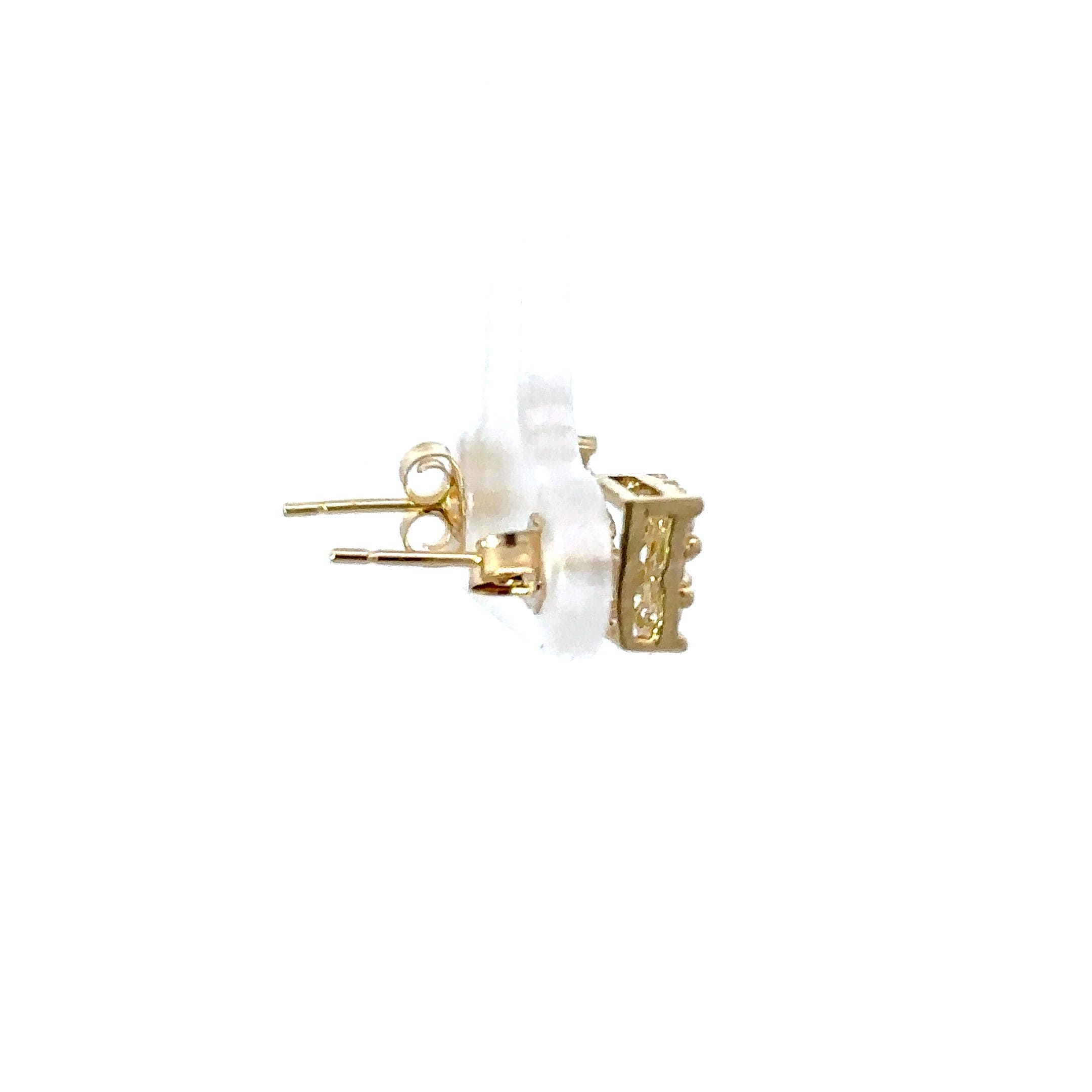 10K Gold CZ Square Earrings – Ijaz Jewelers