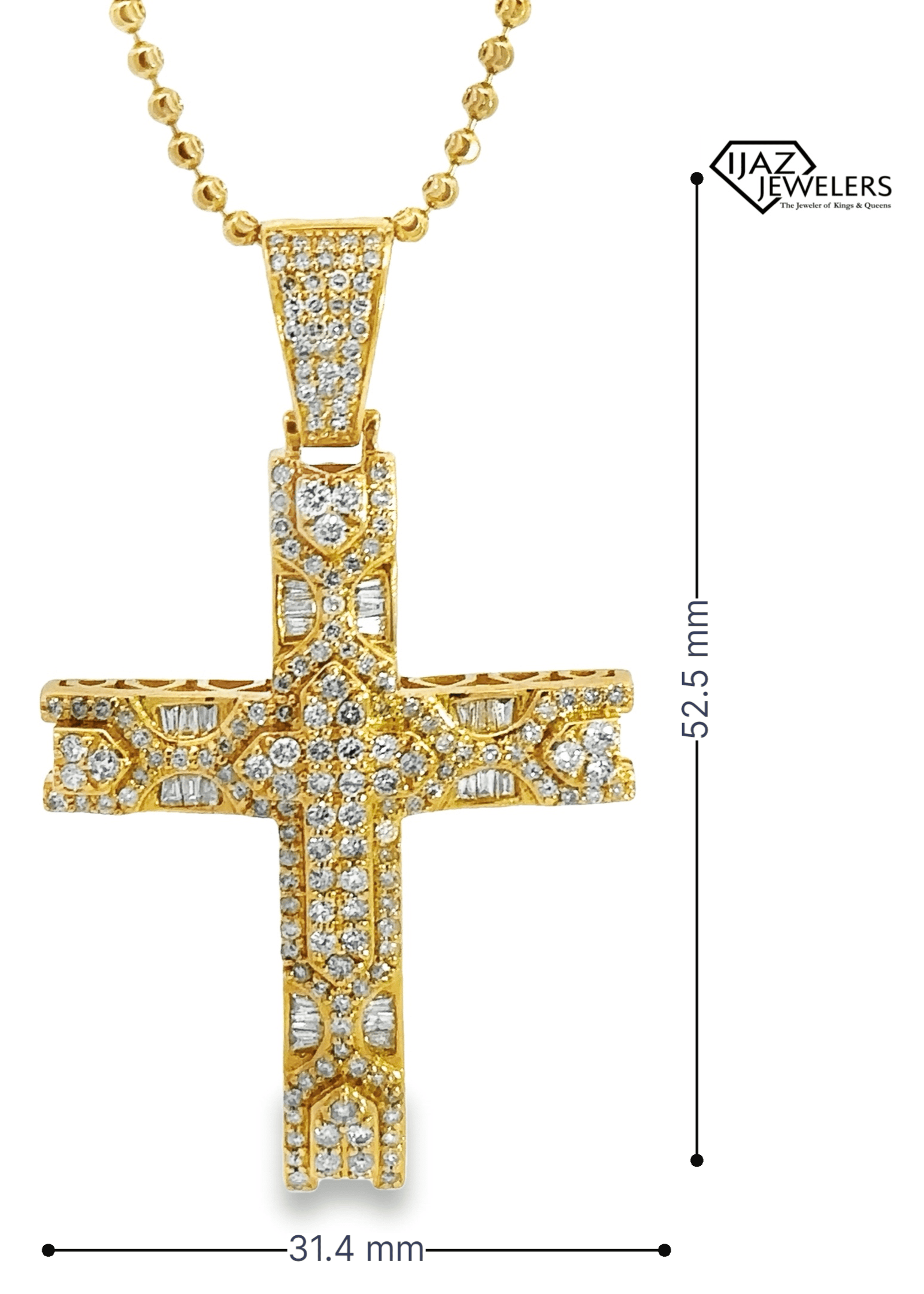 10K Gold 1.55 CTW Diamond Cross Charm