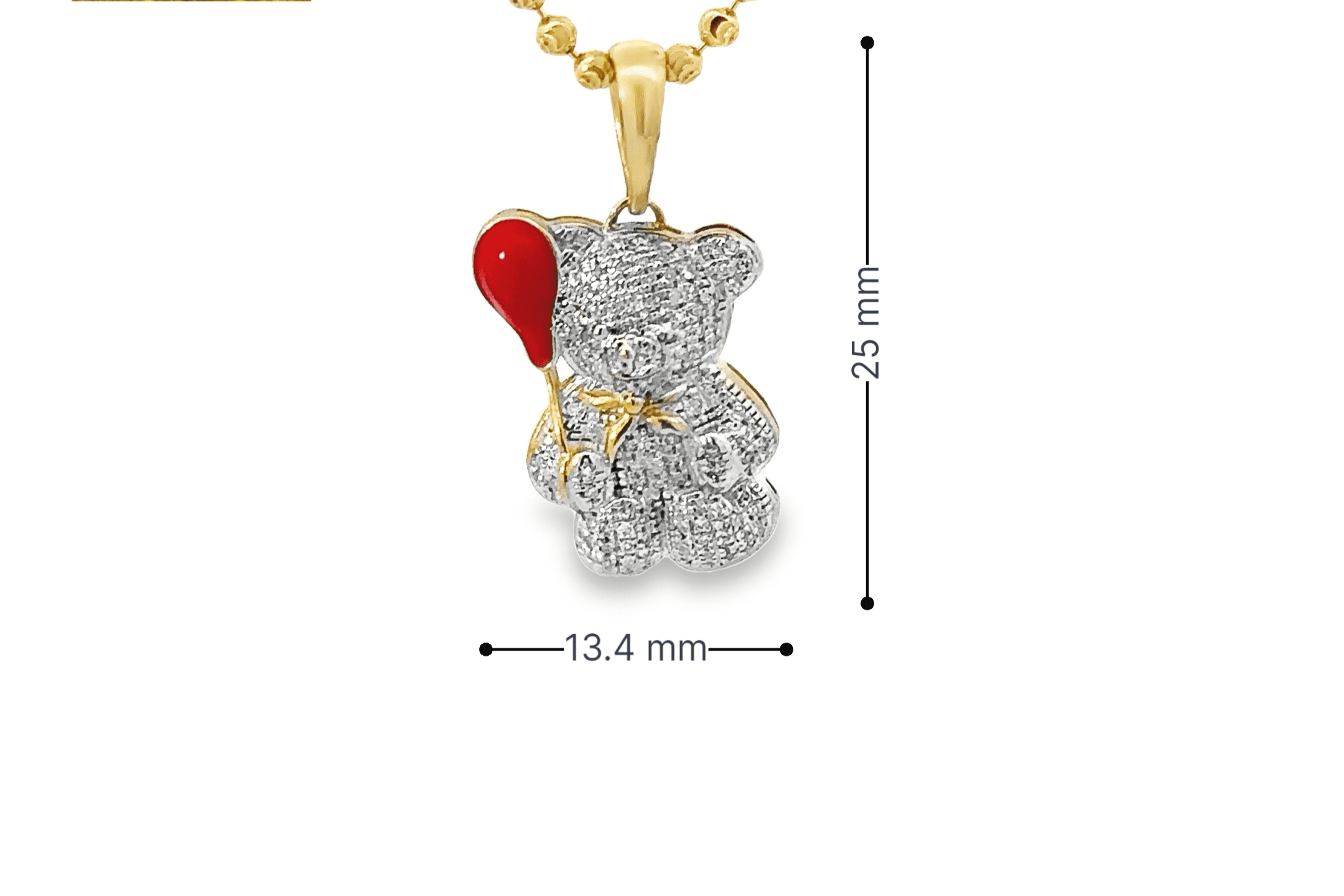 10K Gold 0.17 CTW Diamond Teddy Bear Charm