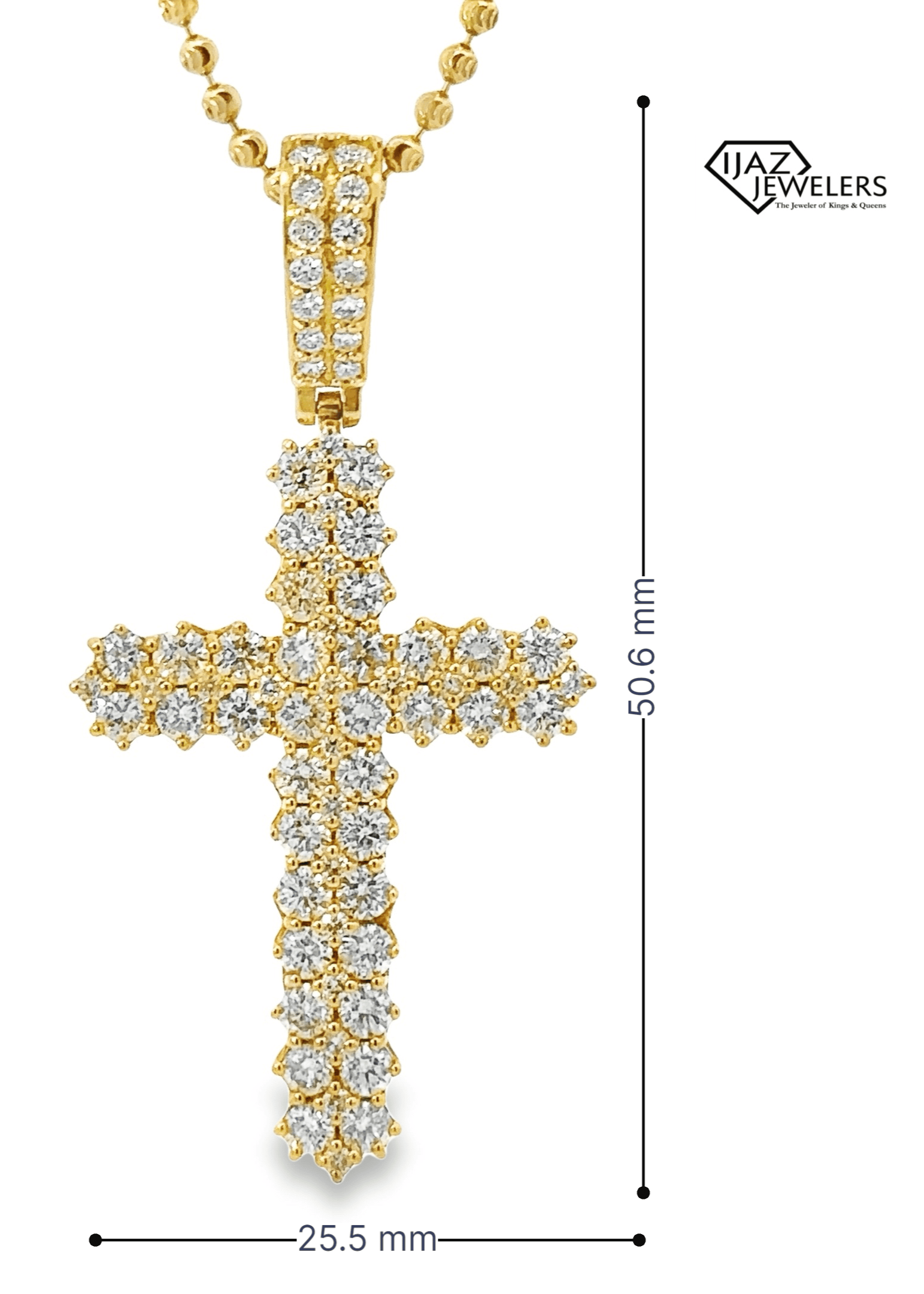 10K Gold 3.28 CTW Diamond Cross Charm