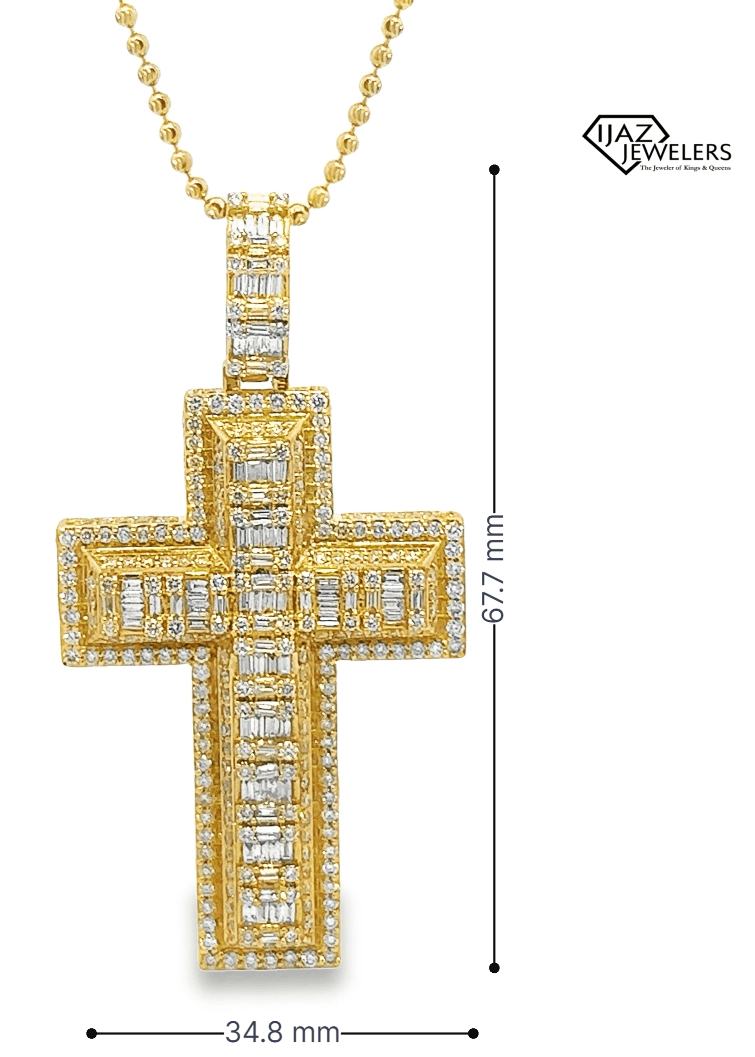 10K Gold 6.47 CTW Diamond Cross Charm