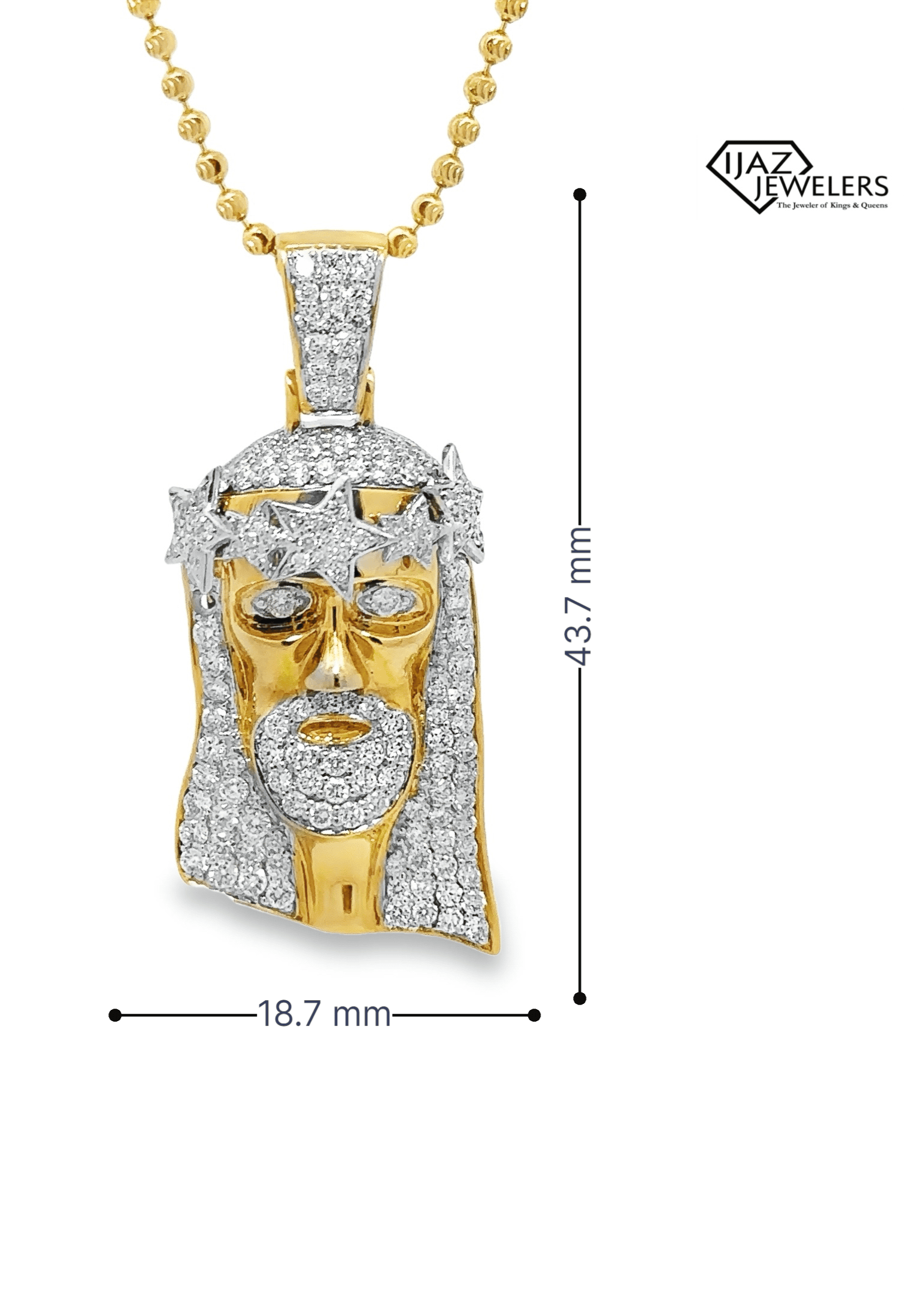 10K Gold 2.00 CTW Diamond Jesus Charm