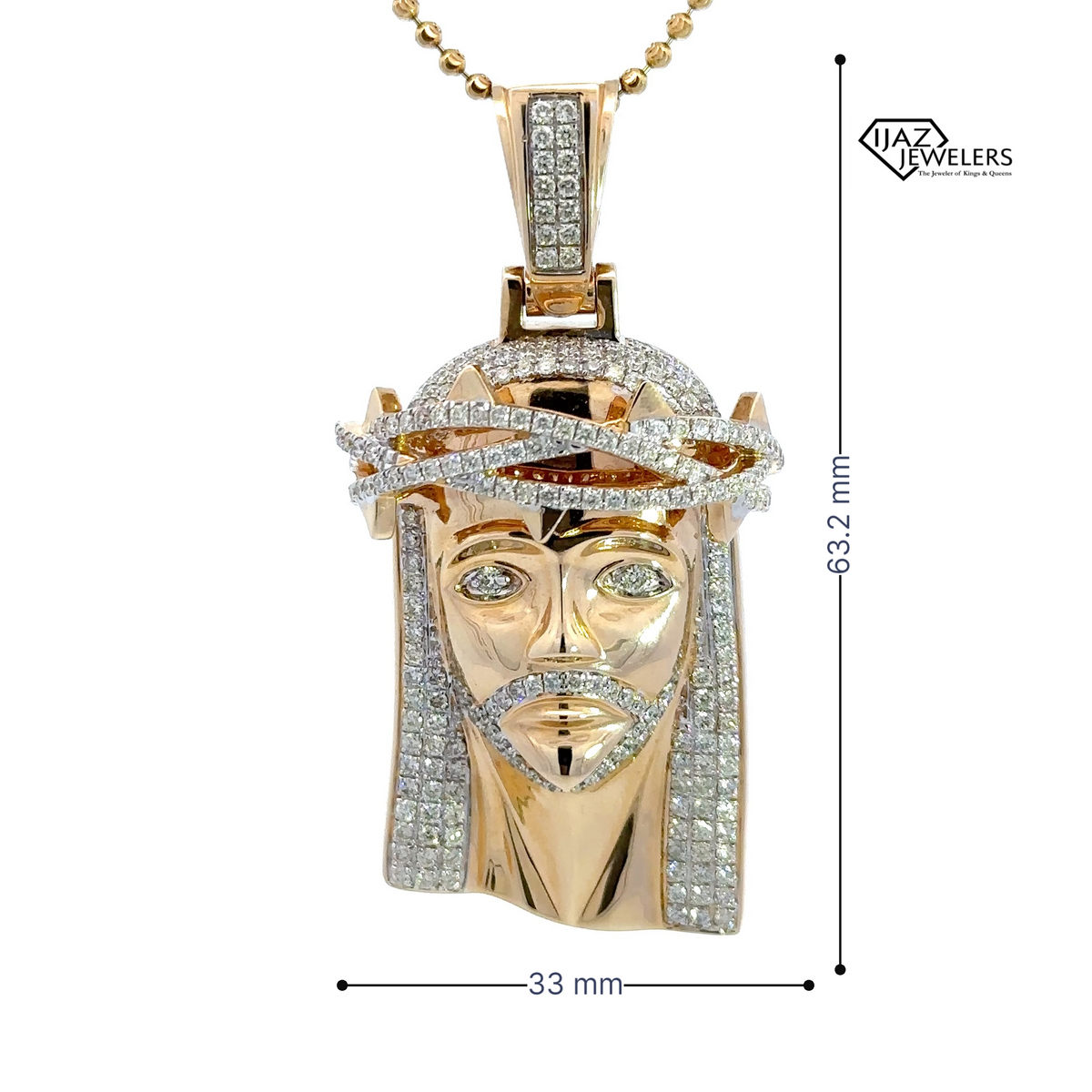 14K Gold 3.50 CTW Diamond Jesus Charm – Ijaz Jewelers