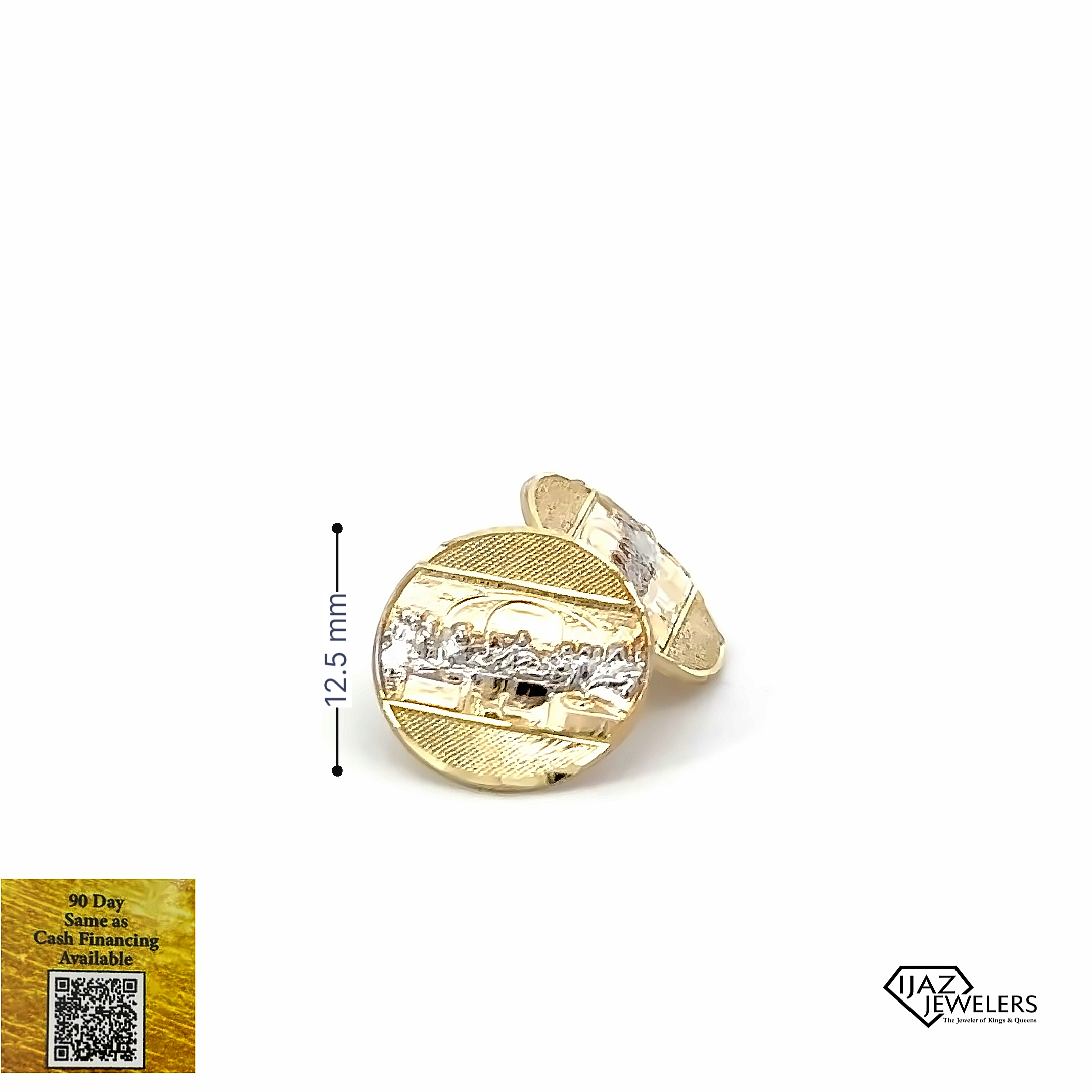 10K Gold Two Tone Circle Last Supper Earrings – Ijaz Jewelers