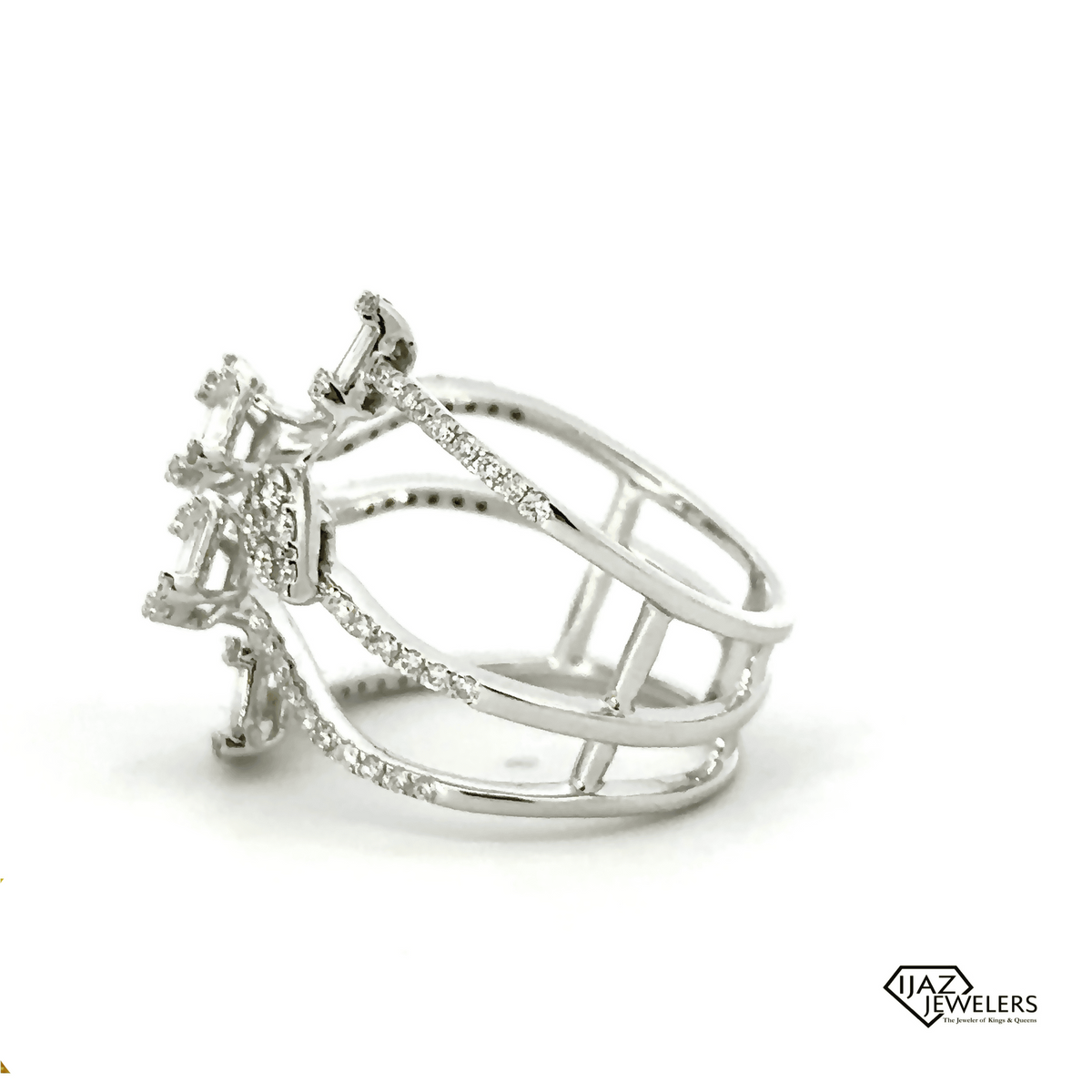 14K White Gold Exotic Diamond Ring – Ijaz Jewelers