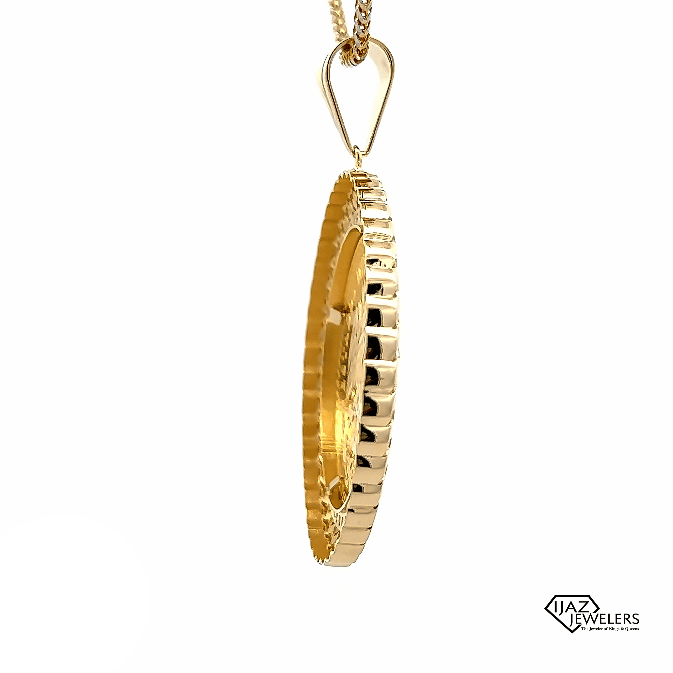 ★ Numbering★ 2106 10K Gold N25SE06 10K Gold Centenario Replica W/ CZ Cuban Link Border Bezel