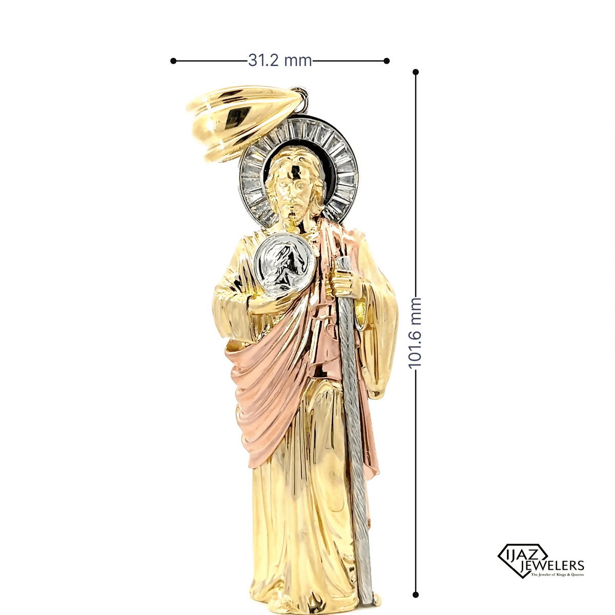 10K Gold Three Tone 3-D St. Jude Charm – Ijaz Jewelers