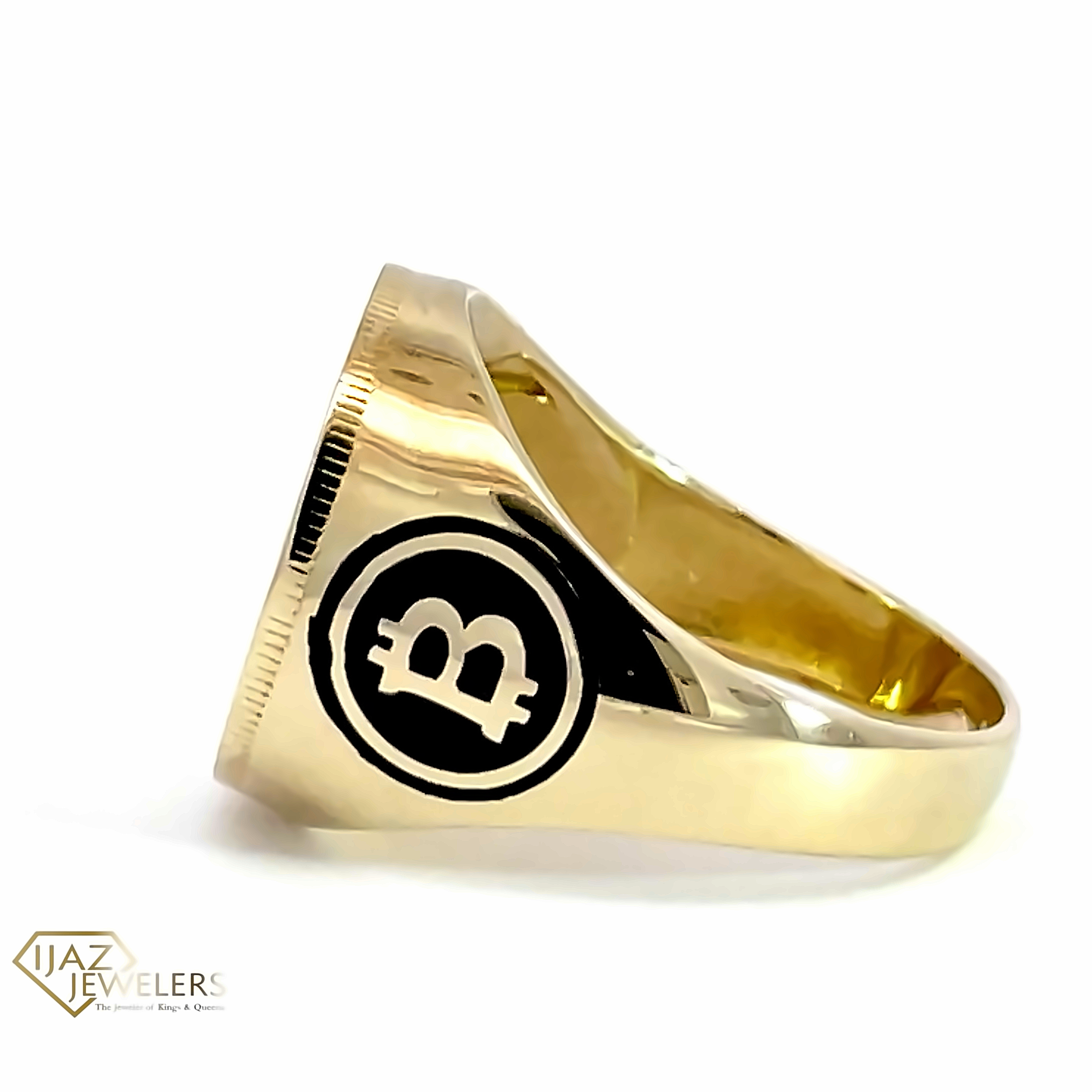 10k Gold Bitcoin Ring – Ijaz Jewelers
