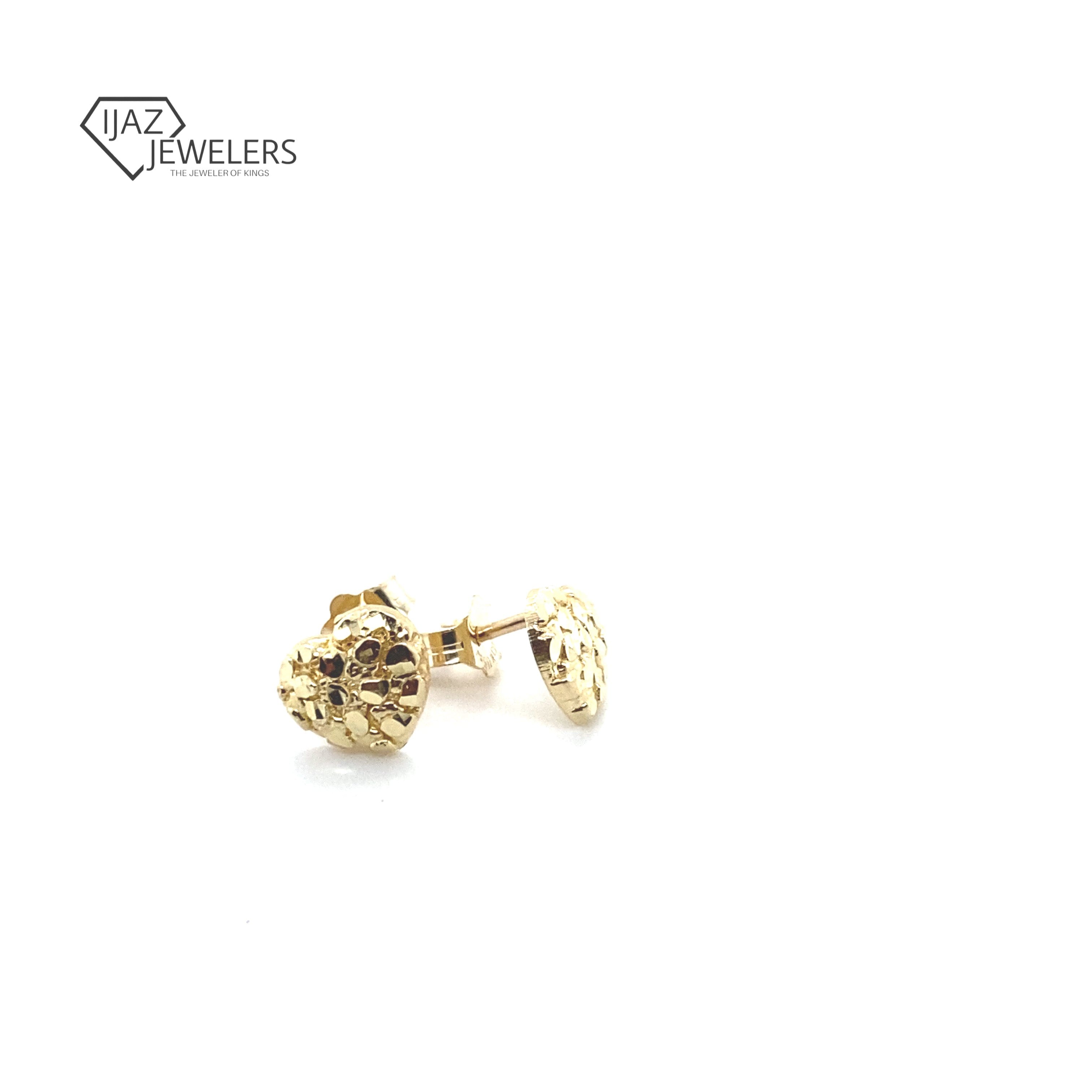 10K Yellow Gold Small Nugget Heart Earrings – Ijaz Jewelers 10K Yellow Gold Small Nugget Heart Earrings – Ijaz Jewelers