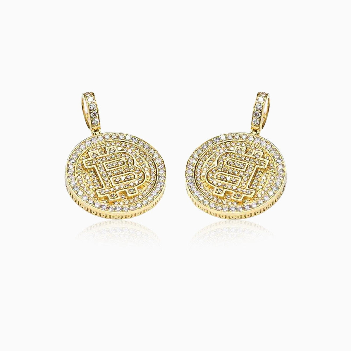 14K Yellow Gold, 1.75 CTW Diamond Bitcoin-Shaped Pendant – Ijaz Jewelers