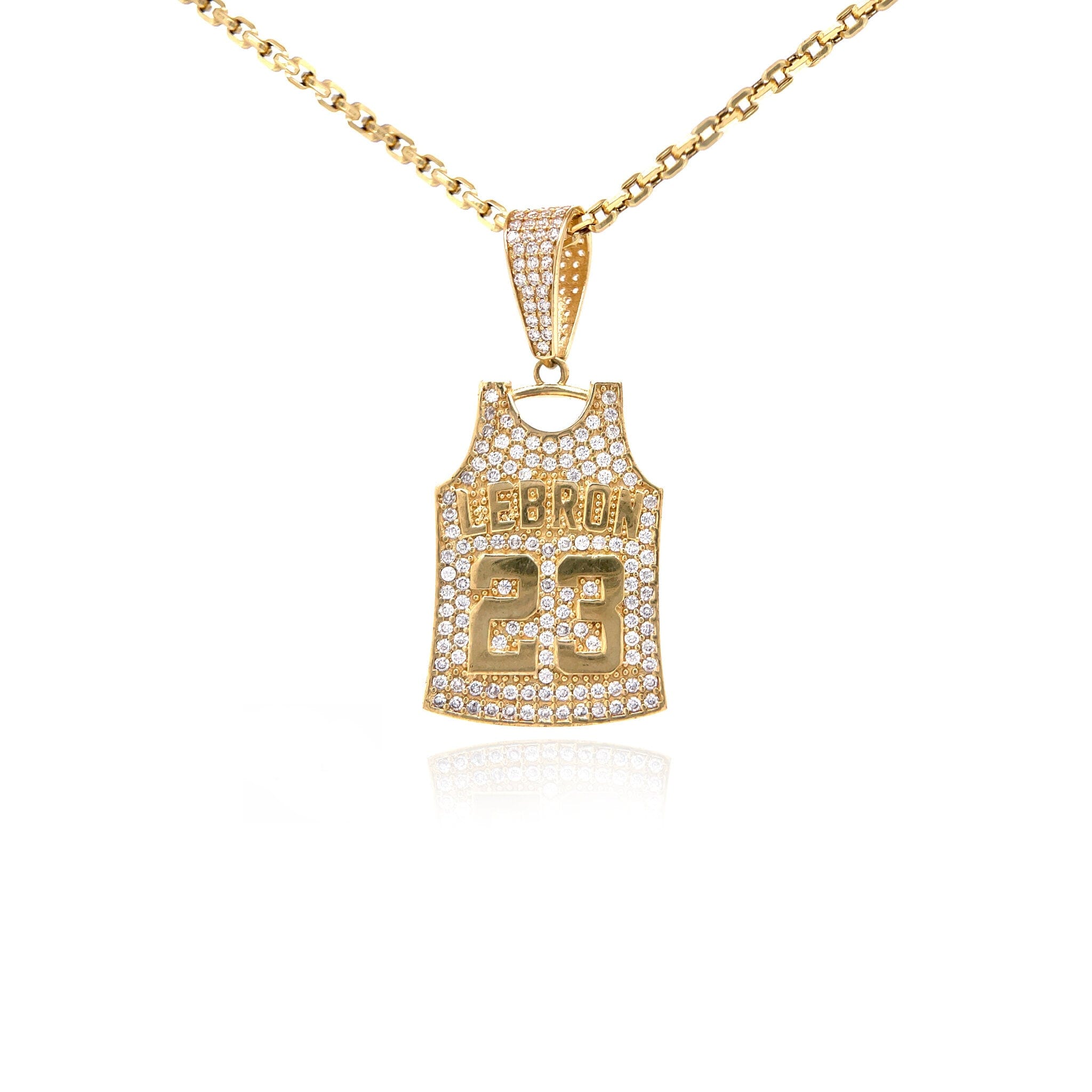 10k Yellow Gold LeBron James Jersey Pendant Ijaz Jewelers